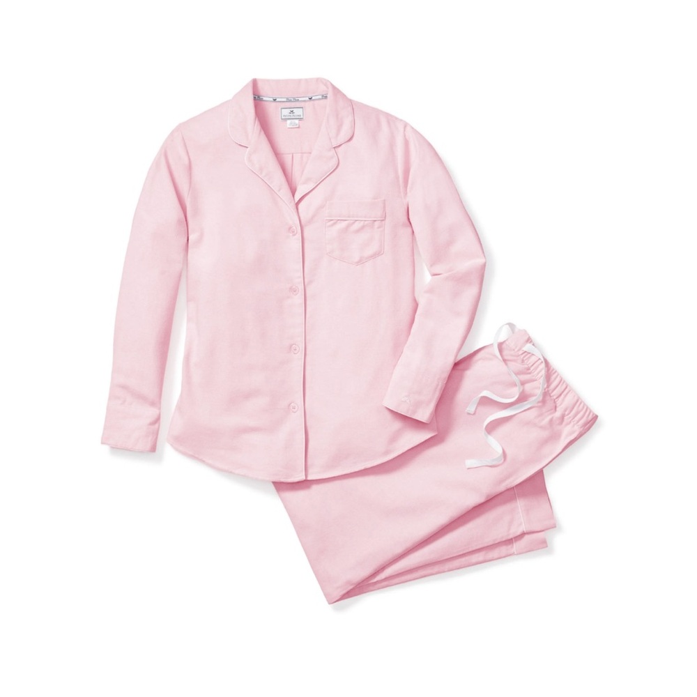Petite Plume Flannel Pajama Set Light Pink Women’s Medium